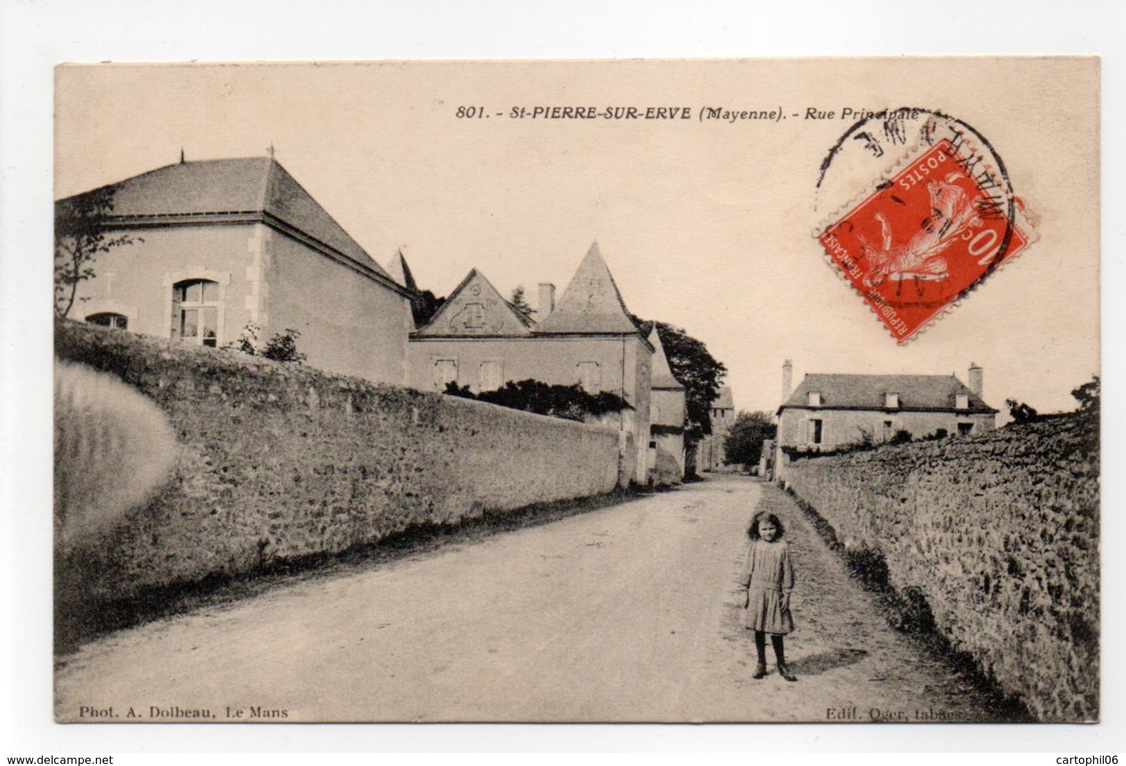 - CPA SAINT-PIERRE-SUR-ERVE (53) - Rue Principale 1913 - Photo Dolbeau 801 - - Altri & Non Classificati