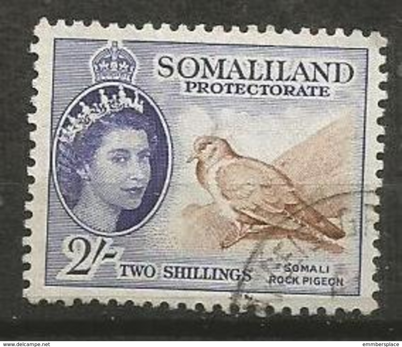 Somaliland Prot. - 1953 QEII Rock Pigeon 2s Used     Sc 137 - Somaliland (Protectoraat ...-1959)