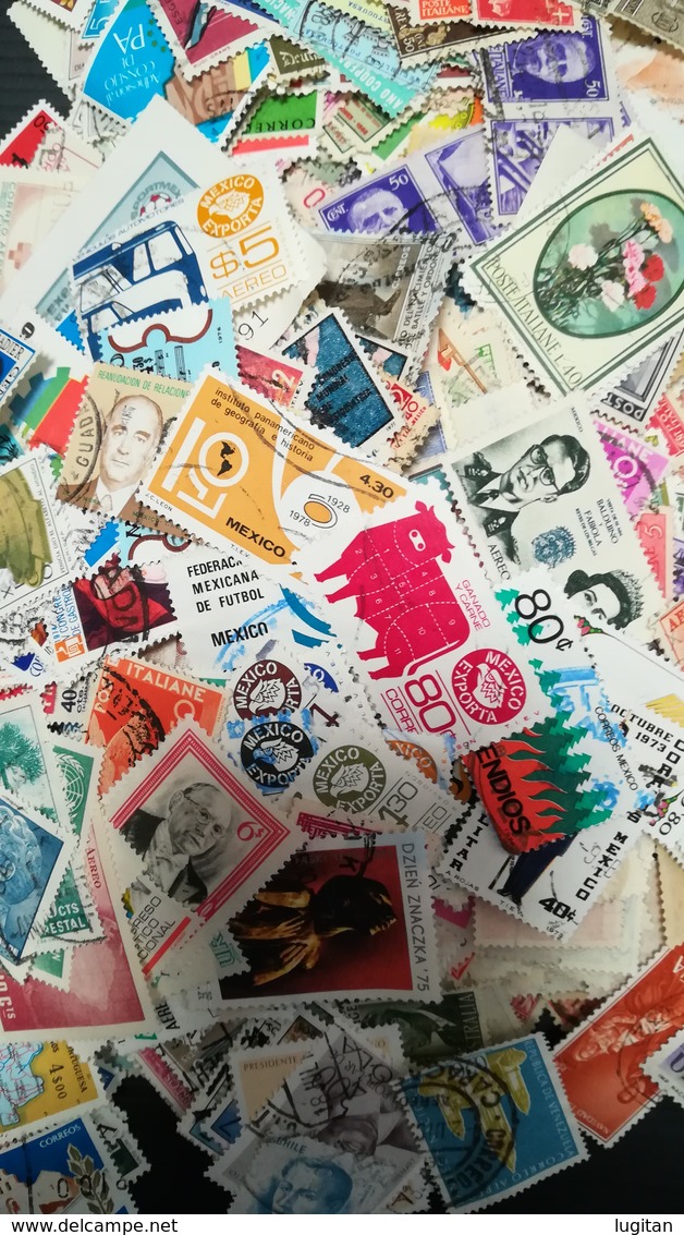 MIX DI 1700 FRANCOBOLLI USATI MONDIALI DIFFERENTI - 1700 WORLD CANCELLED STAMPS GREAT OFFER - Alla Rinfusa (min 1000 Francobolli)