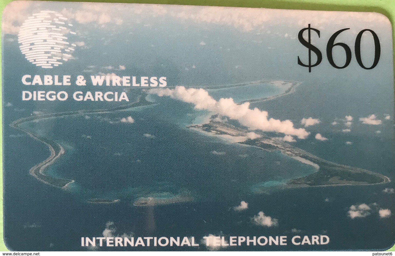 DIEGO-GARCIA  -  Prepaid  -  " AUTELCA "  -  Vue Aérienne  -  $60 - Diego-Garcia