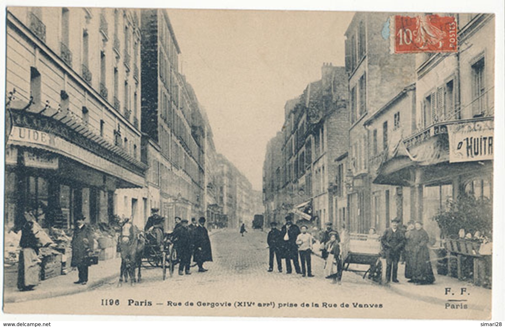 PARIS - N° 1196 - RUE DE GERGOVIE (XIV Arrt) PRISE DE LA RUE DE VANVES - Arrondissement: 14