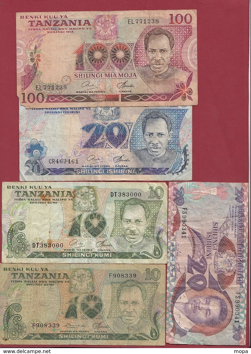 Tanzanie 9 Billets Dans L 'état - Tanzania