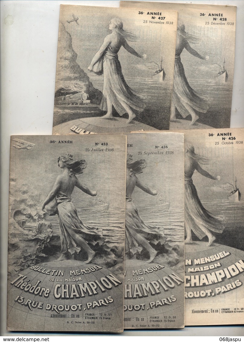 Lot 9 Bulletin Maison Champion 1938 - France