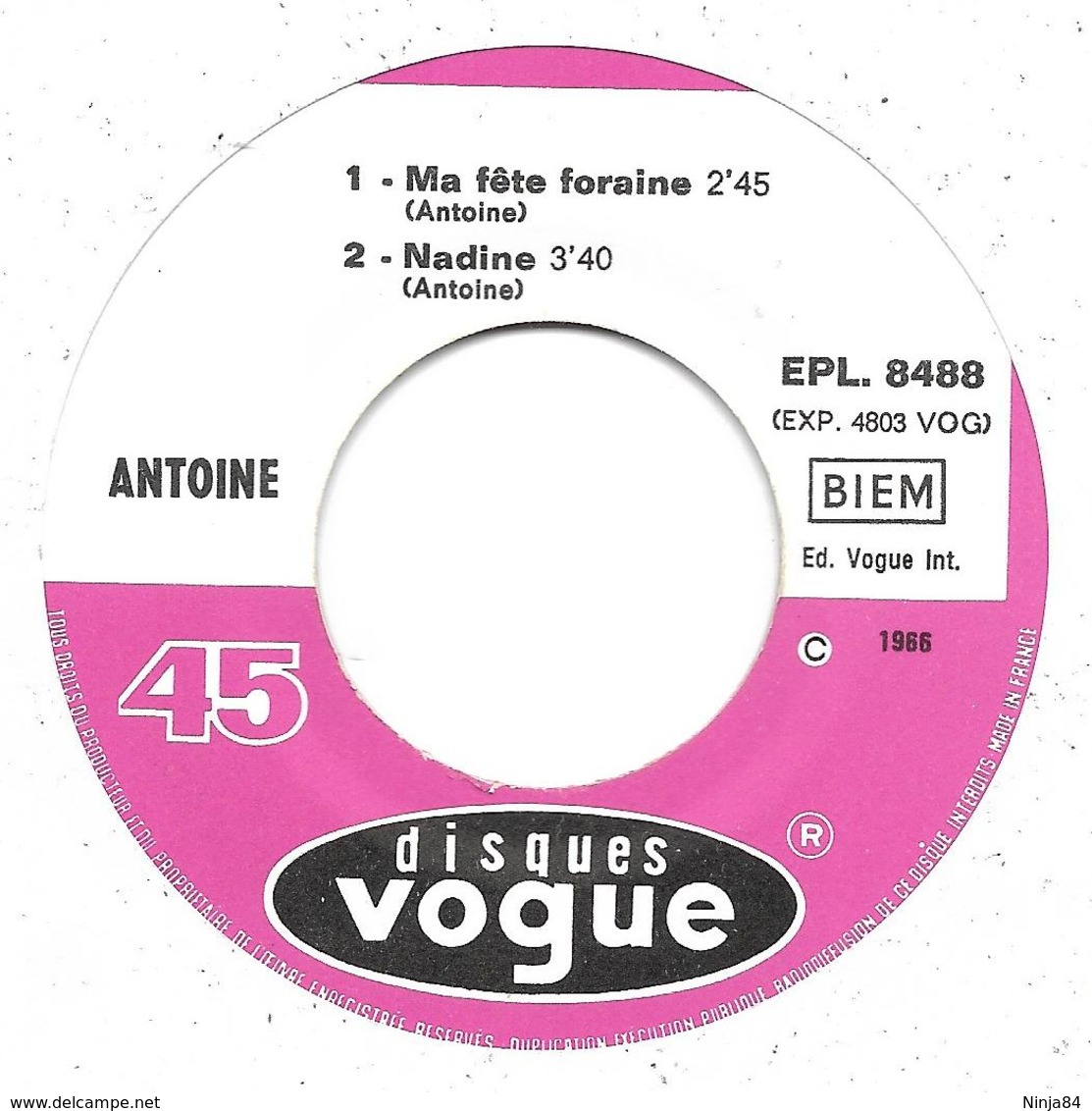 EP 45 RPM (7")  Antoine  "  Votez Pour Moi  " - Autres - Musique Française