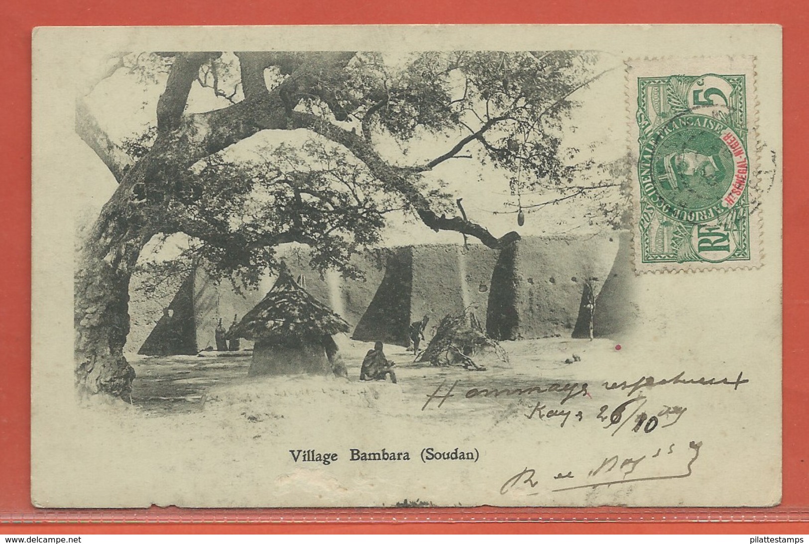 HAUT SENEGAL ET NIGER CARTE POSTALE AFFRANCHIE DE 1909 DE KAYES POUR SARLAT - Lettres & Documents