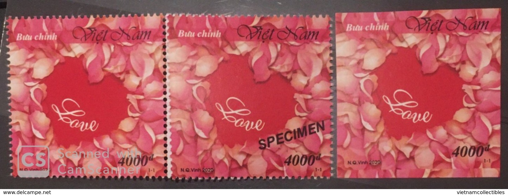 Collection Of Vietnam Viet Nam MNH Perf, Imperf & Specimen Stamps Iss On 14 Feb 2020 : LOVE / VALENTINE / HEART (Ms1120) - Viêt-Nam