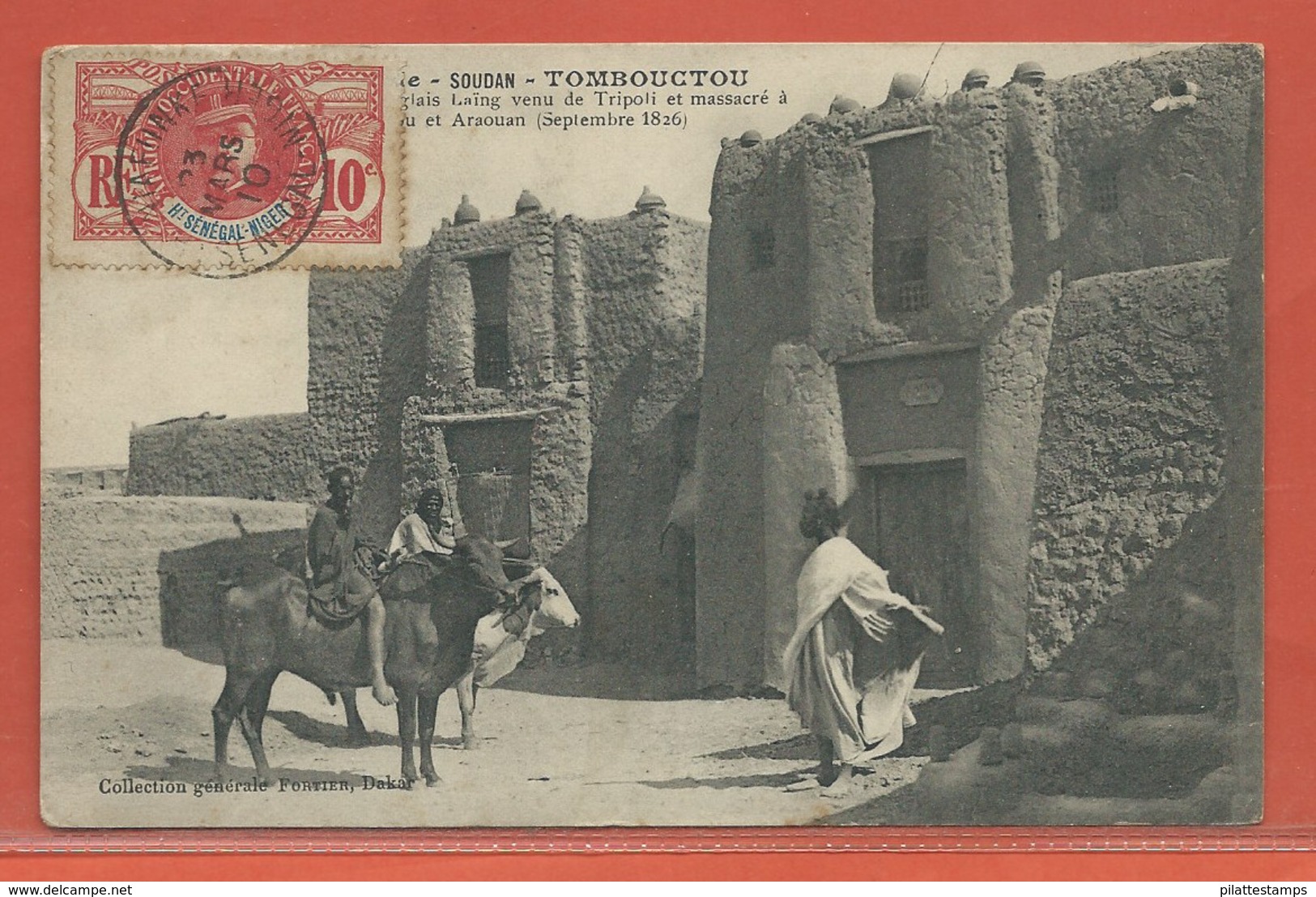 HAUT SENEGAL ET NIGER CARTE POSTALE AFFRANCHIE DE NIAFUNKE DE 1910 POUR NANTES - Covers & Documents