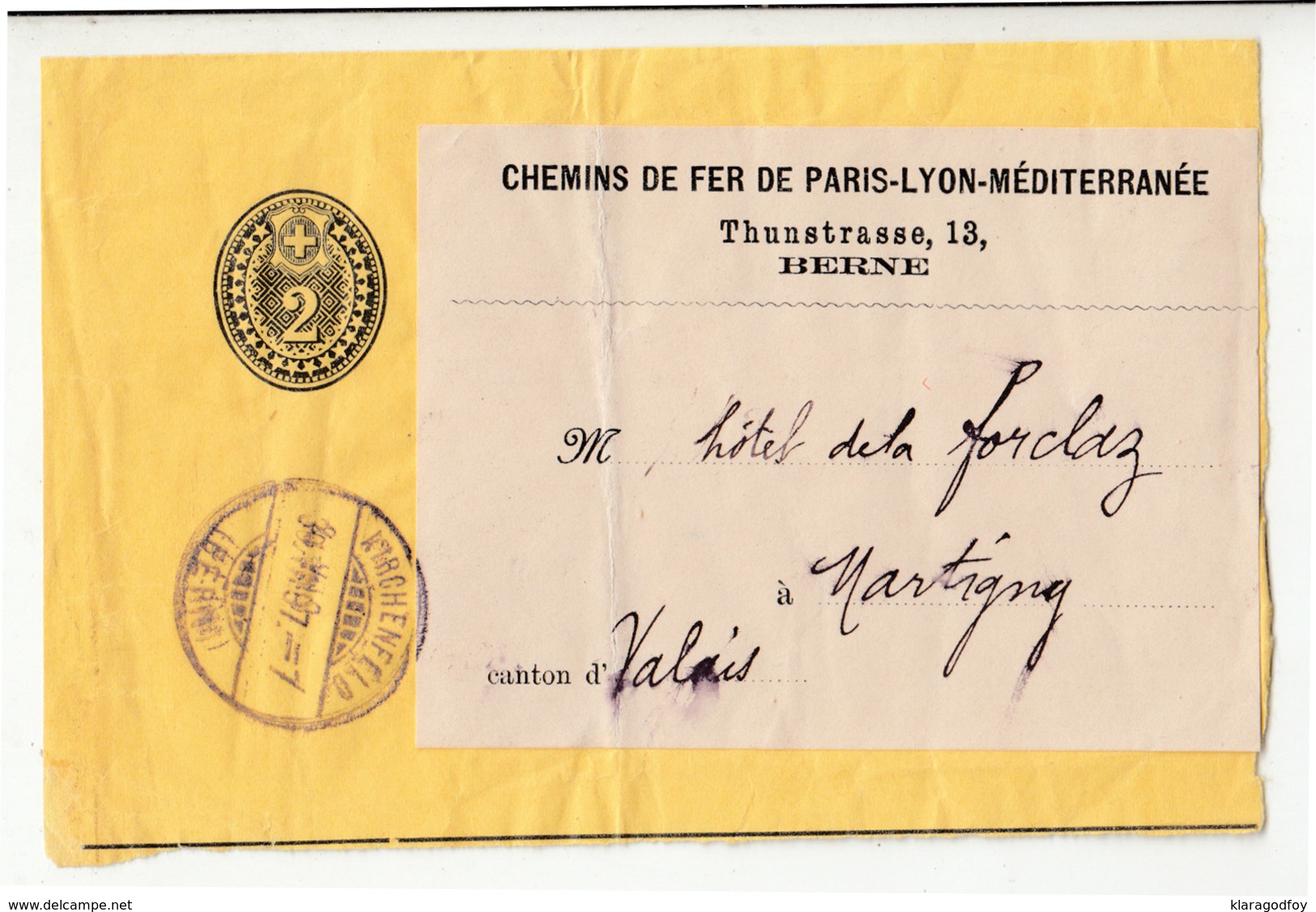 Switzerland ONLY PART Of Postal Stationery Newspaper Wraper Posted 1897? B200210 - Entiers Postaux