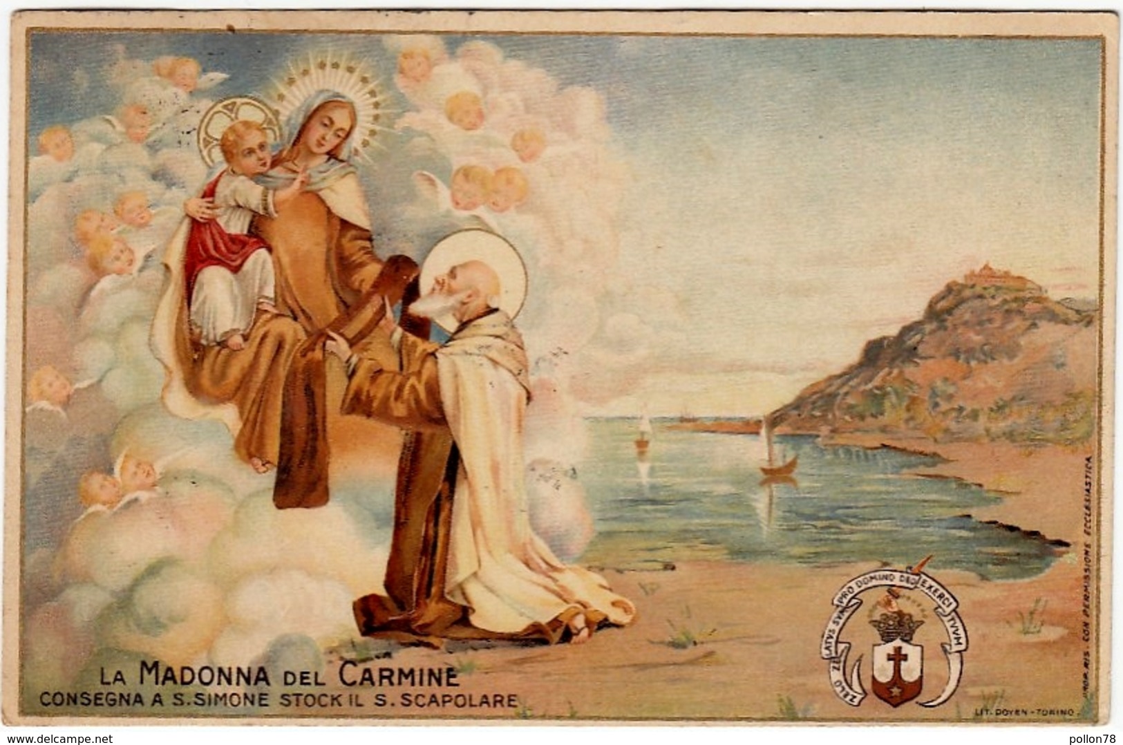 LA MADONNA DEL CARMINE CONSEGNA A S. SIMONE STOCK IL S. SCAPOLARE - 1921 - Vedi Retro - Formato Piccolo - Vergine Maria E Madonne