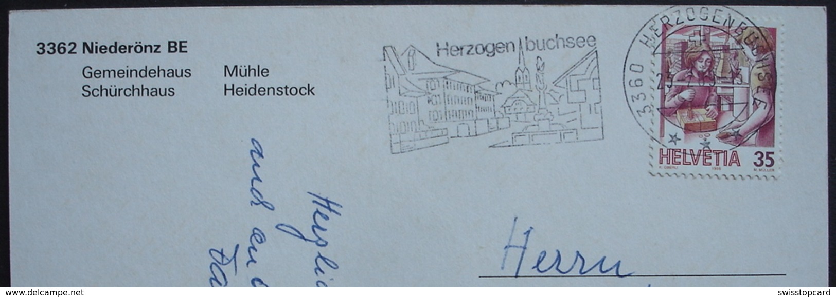 NIEDERÖNZ BE Gemeindehaus Mühle Schürchhaus Heidenstock Auto Gel. 1989 V. Herzogenbuchsee - Herzogenbuchsee
