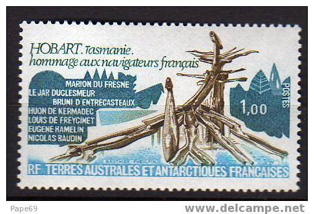 T.A.A.F. N° 77 XX Hobart Tasmanie Hommage Aux Navigateurs Français, Sans Charnière, TB - Ongebruikt