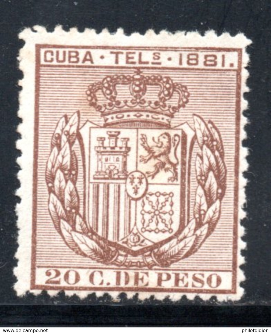 TELEGRAPHE / TELEGRAFOS YT 51 NEUF SANS GOMME - - Cuba (1874-1898)