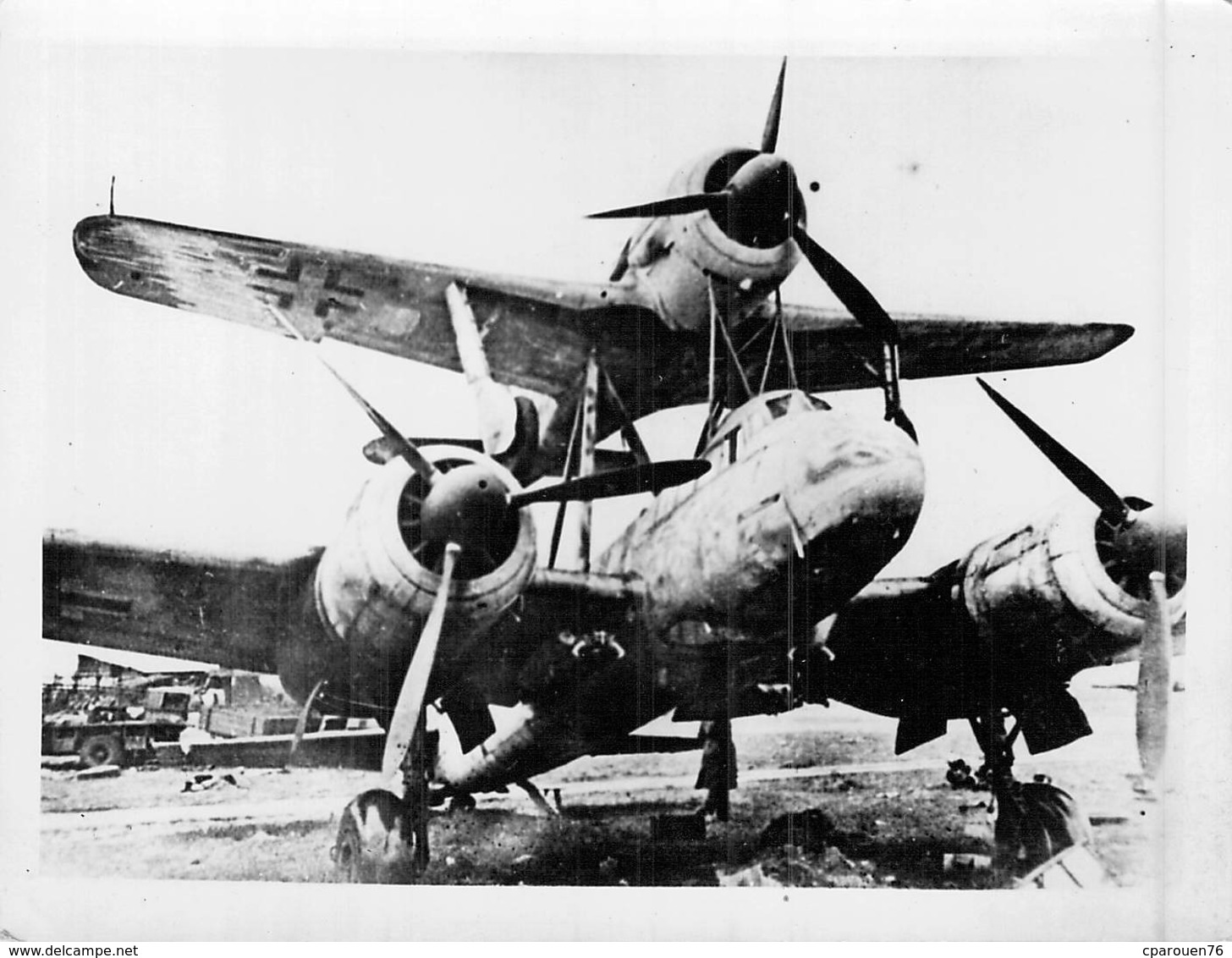 Photo Ancienne AVIATION DEUTCHES REICH WW2 ALLEMAGNE AVION JUNKERS MISTEL BOMBARDIER - Aviazione