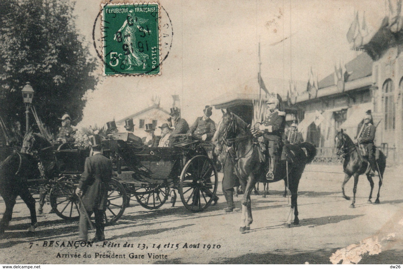 Besançon - Fêtes 13, 14, 15 Août 1910 - Arrivée Du Président Armand Fallières, Gare Viotte - Empfänge