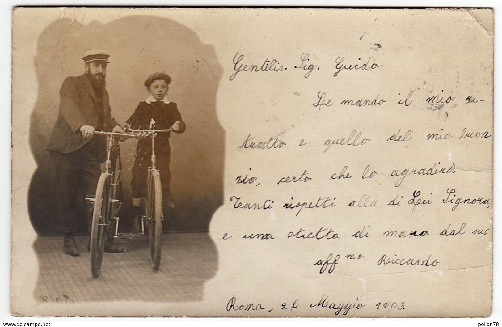 VECCHIA FOTO - OLD PHOTO - PERSONE IN BICICLETTA - BICYCLE  - Vedi Retro - Personnes Anonymes