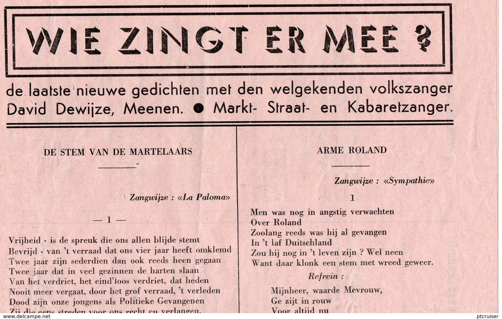 1940-45 WW2 MEENEN MENEN DAVID DEWIJZE MARTELAARS - Manuscrits