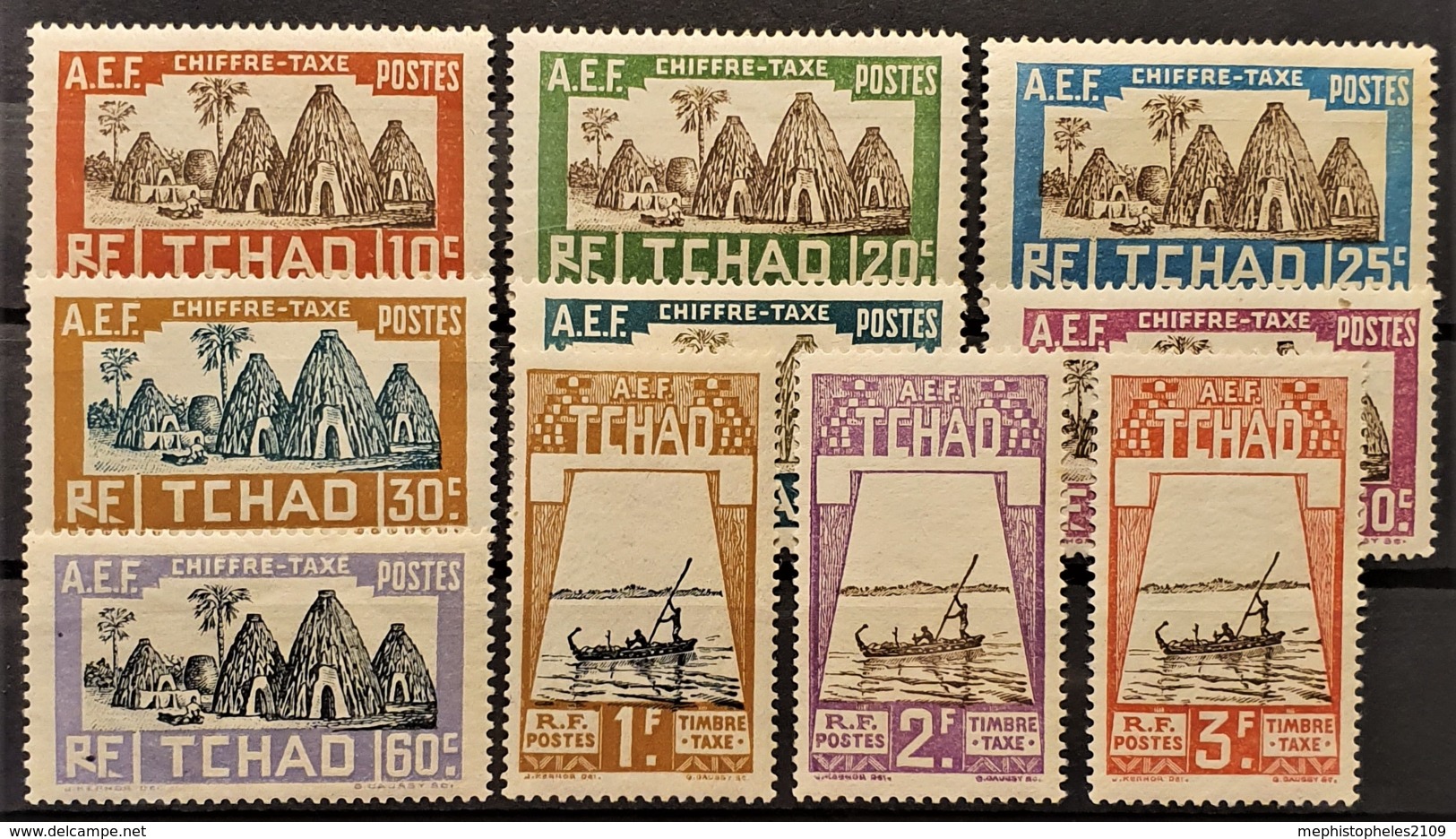 TCHAD 1930 - MNH - YT 13-22 - Timbres Taxe - Neufs