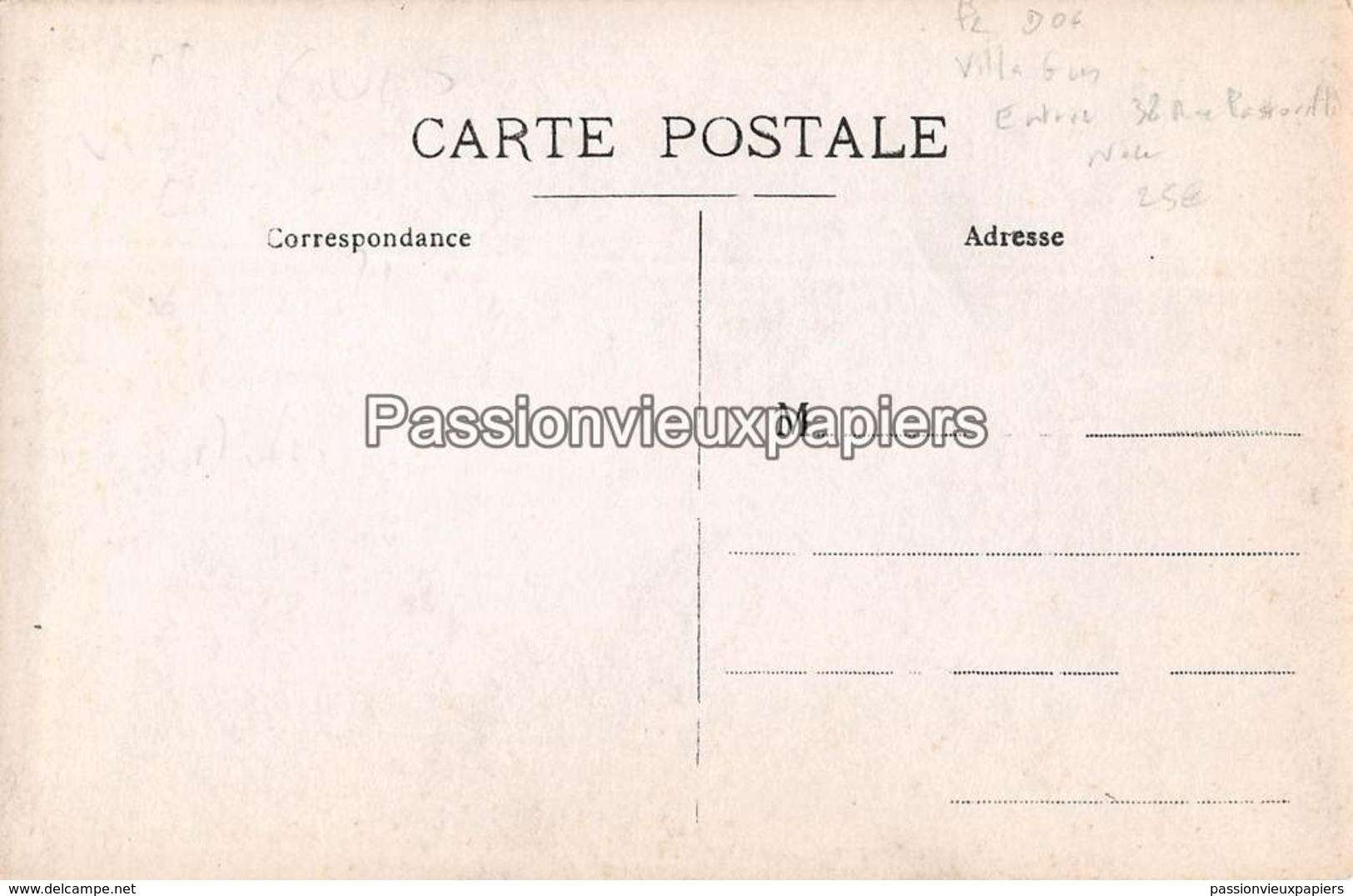 CARTE PHOTO NICE VILLA GUES ENTREE 38 RUE PASTORELLI - Autres & Non Classés