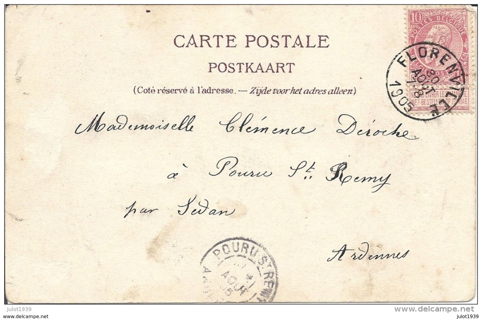 MUNO ..-- Hôtel MICHEL - MAILY . 1905 Vers POURU - SAINT - REMY ( Melle Clémence DEROCHE? ) . Voir Verso . - Florenville