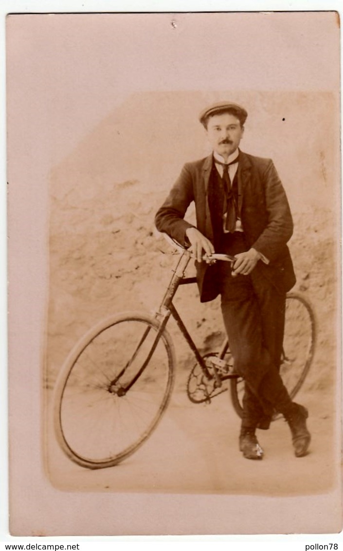 VECCHIA FOTO - OLD PHOTO - PERSONA CON BICICLETTA - Vedi Retro - Ciclismo