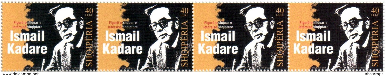 Albania Stamps 2011. Ismail Kadare. Strip Of 4. MNH - Albania