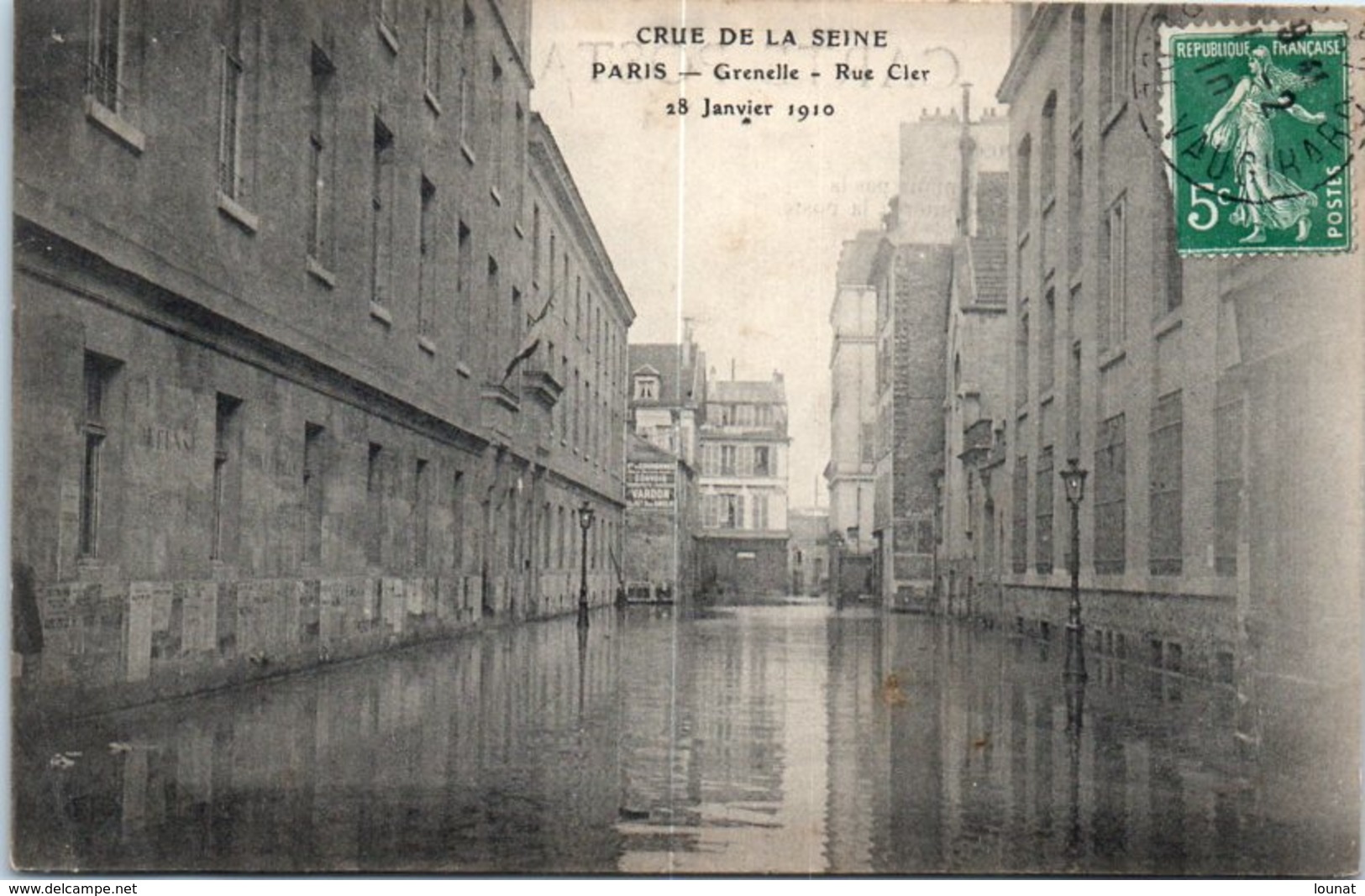 75 PARIS 15ème- Inondations - Grenelle - Rue Cler (la Ligne Dans Le Milieu Est Un Défaut Scan) * - Arrondissement: 15