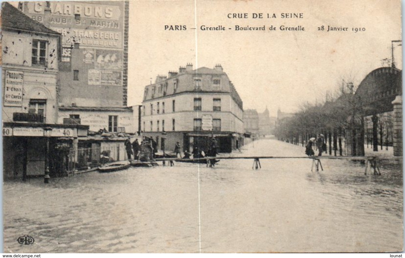 75 PARIS 15ème- Inondations - Grenelle Boulevard De Grenelle (la Ligne Dans Le Milieu Est Un Défaut Scan) * - Arrondissement: 15