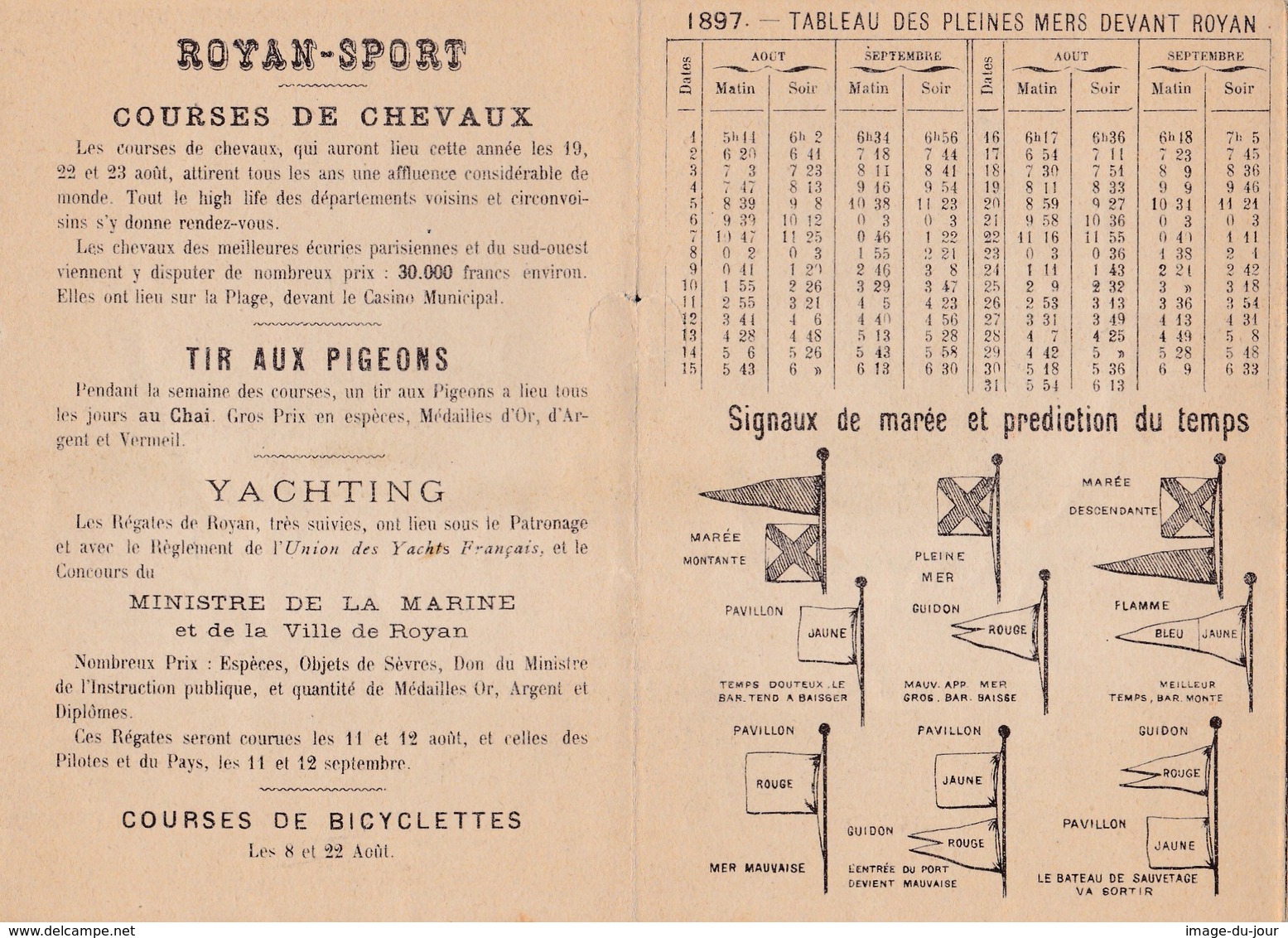 ROYAN 1897 CHEMIN DE FER DE L' ETAT MAGNIFIQUE DÉPLIANT TOURISTIQUE ( Voir Toutes Les Photos ) - Dépliants Touristiques