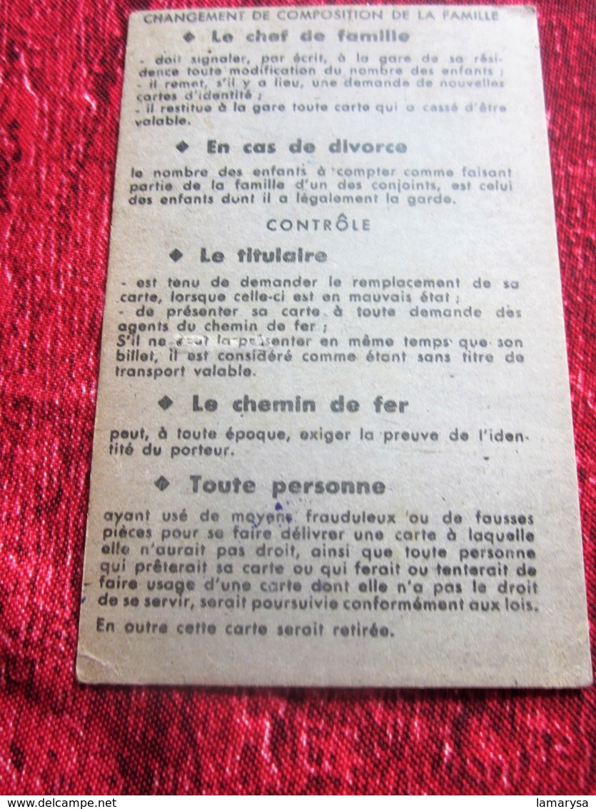 1949-TASSIN-LYON-CARTE ABONNEMENT RÉDUCTION S.N.C.F 30% Titre Transport-Ticket Plusieurs Voyages Chemins De Fer-RAILWAY - Europe