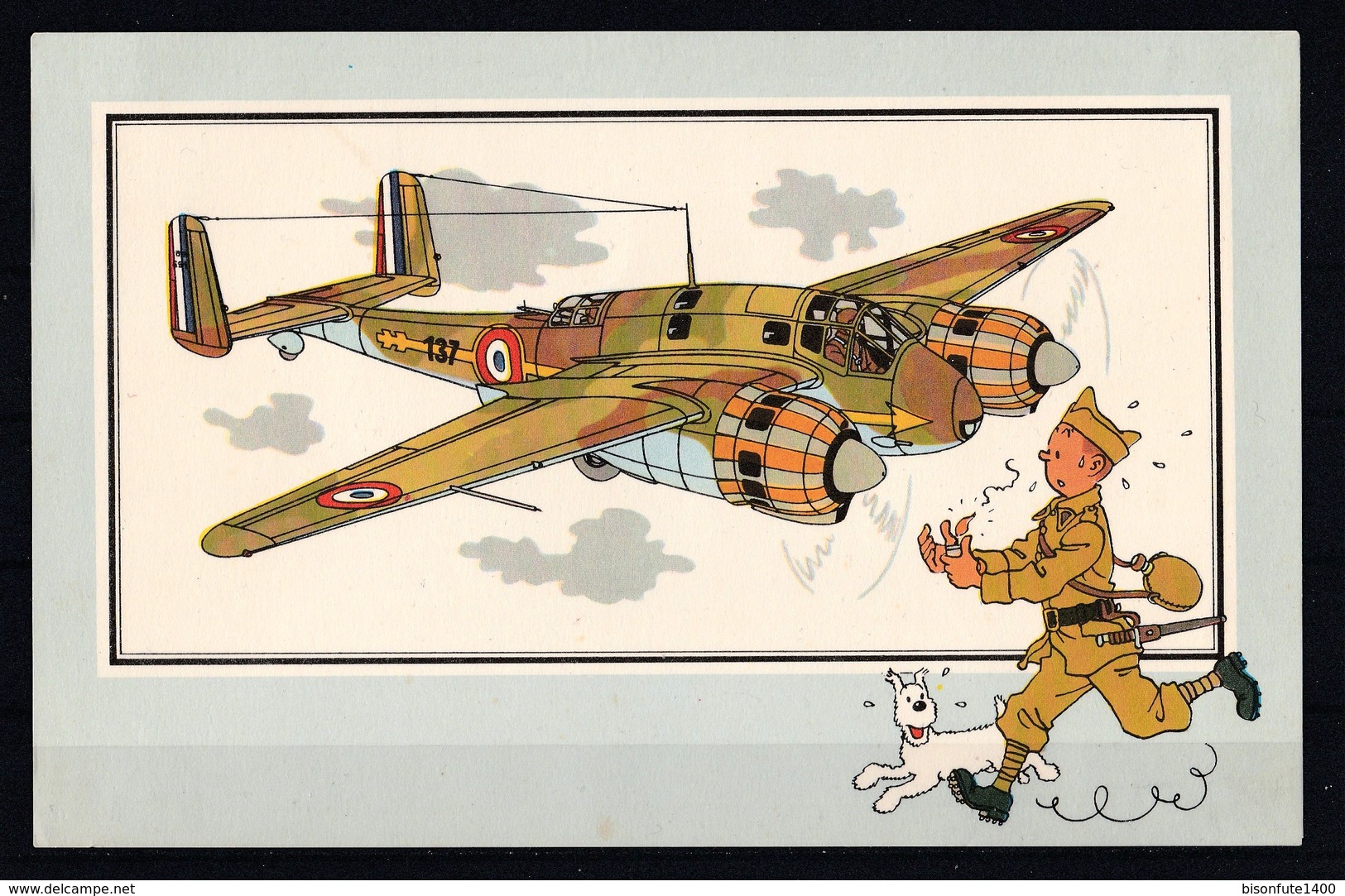 Tintin : Chromo " Voir Et Savoir " Par Hergé : Aviation Guerre 1939-1945 : N° 15 Editions DARGAUD. - Autres & Non Classés