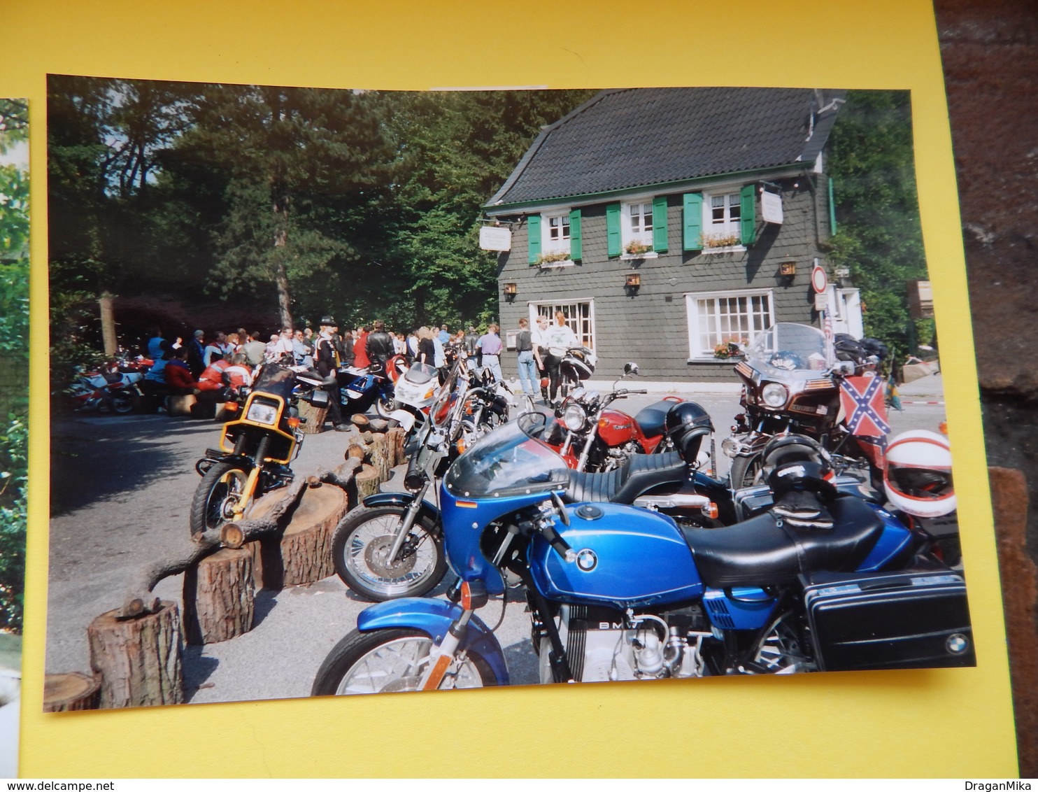 6 OLD ORIGINAL PHOTOS IN COLOR, MOTORCYCLES, MOTORCYCLE DRIVERS - Ciclismo