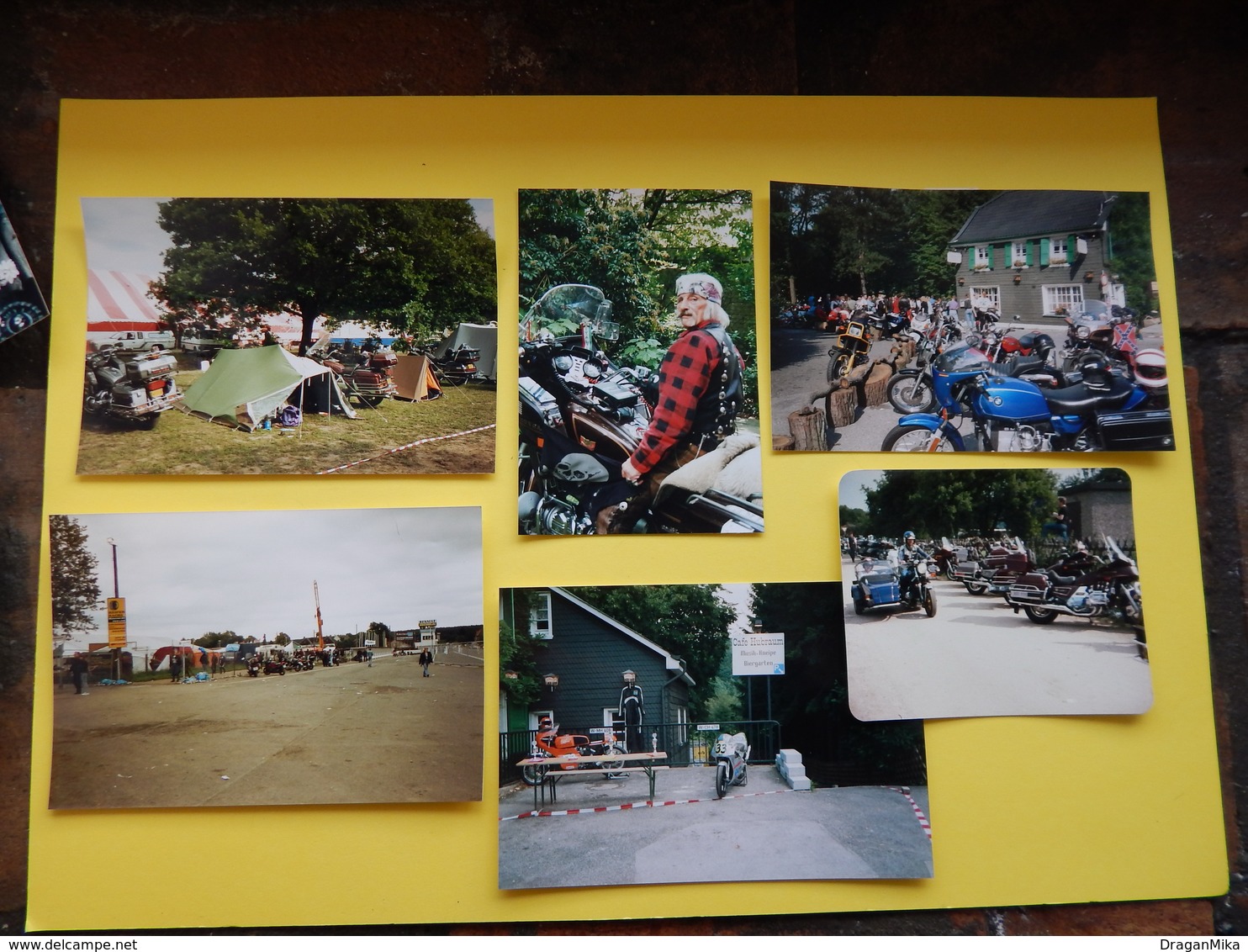 6 OLD ORIGINAL PHOTOS IN COLOR, MOTORCYCLES, MOTORCYCLE DRIVERS - Ciclismo