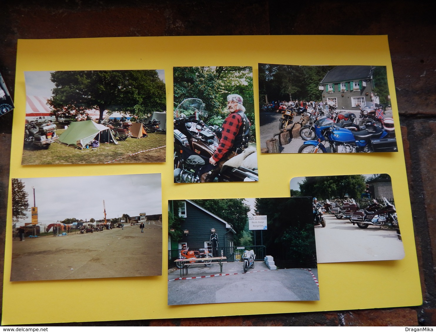 6 OLD ORIGINAL PHOTOS IN COLOR, MOTORCYCLES, MOTORCYCLE DRIVERS - Ciclismo