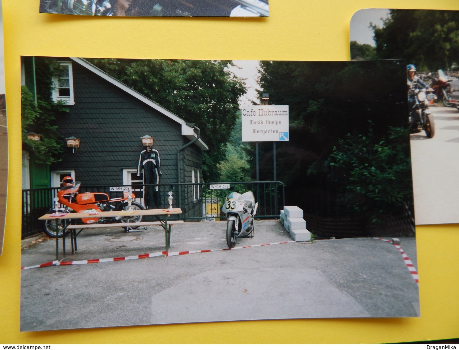 6 OLD ORIGINAL PHOTOS IN COLOR, MOTORCYCLES, MOTORCYCLE DRIVERS