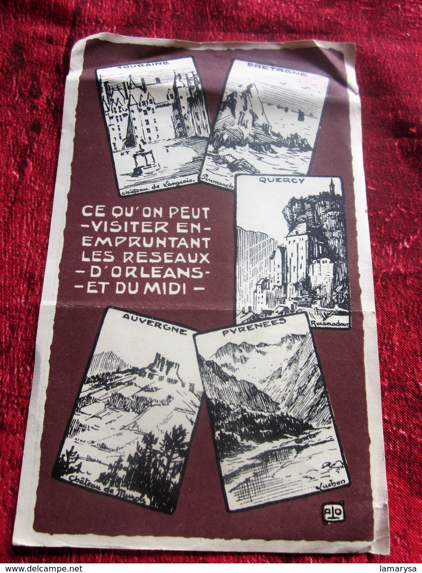 1923-  S.N.C.F CHEMINS DE FER De PARIS à ORLÉANS Et Du MIDI Plans Réseaux Schémas De Lignes VOIR RÉGIONS DESSERVIES - Europa