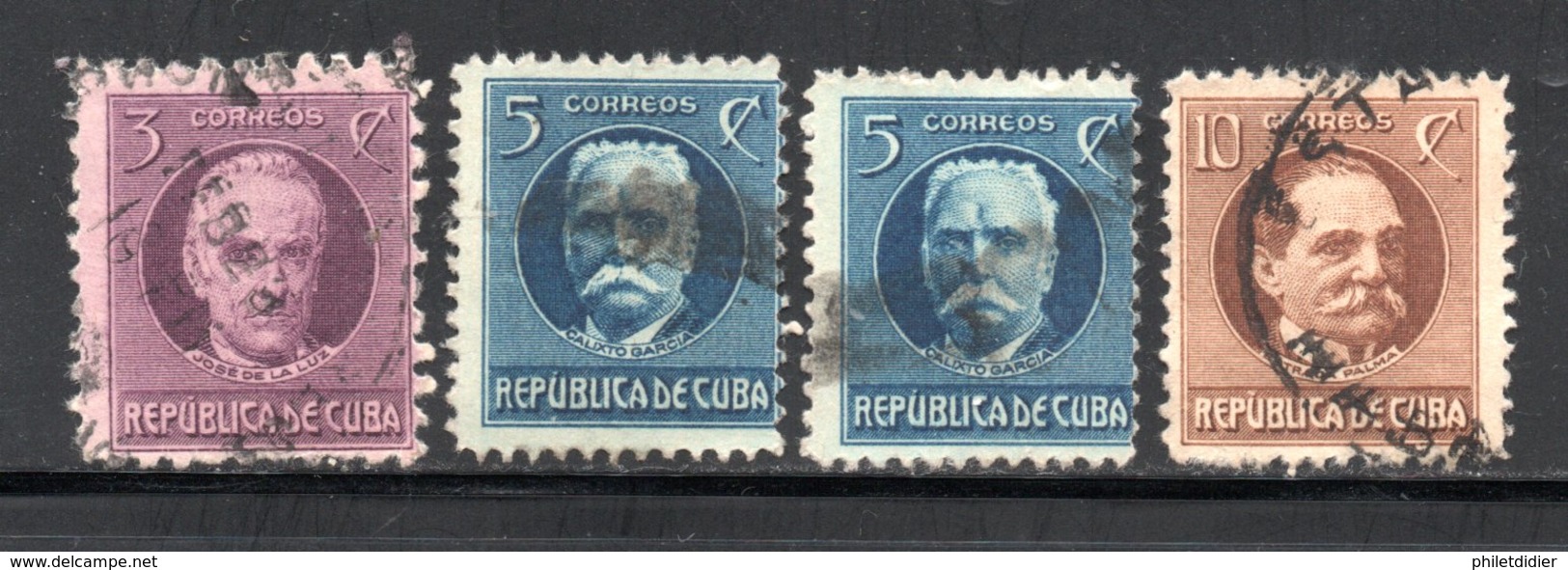 CUBA - LOT TIMBRES DE 1917 OBLITERES - Oblitérés