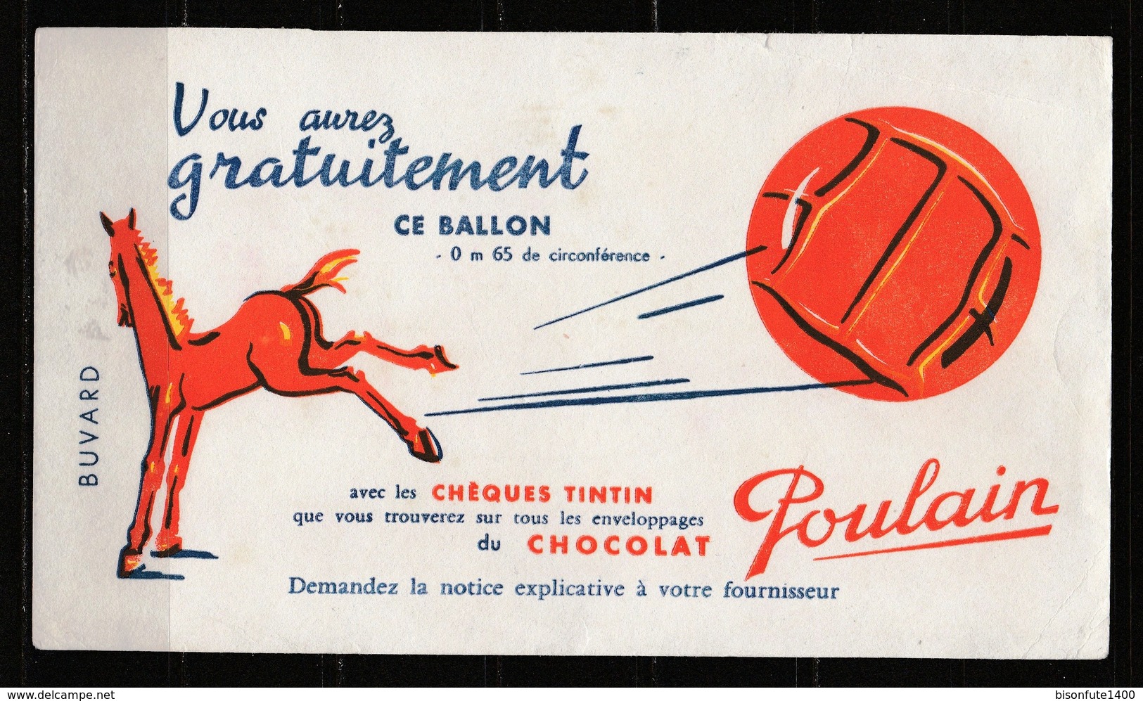 Buvard Chocolat POULAIN Avec Publicité Pour Chèques TINTIN - Chocolat