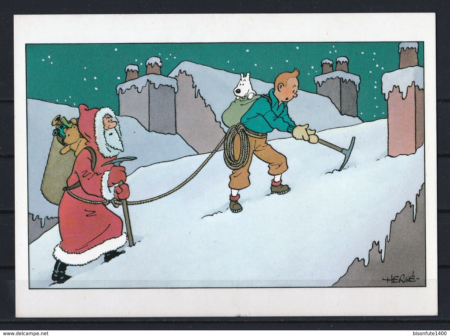 CP Tintin Double HERGE Sundancer Ltd : 01 836 1131 ( Format 17,5 Cm X 12,5 Cm ). - Bandes Dessinées