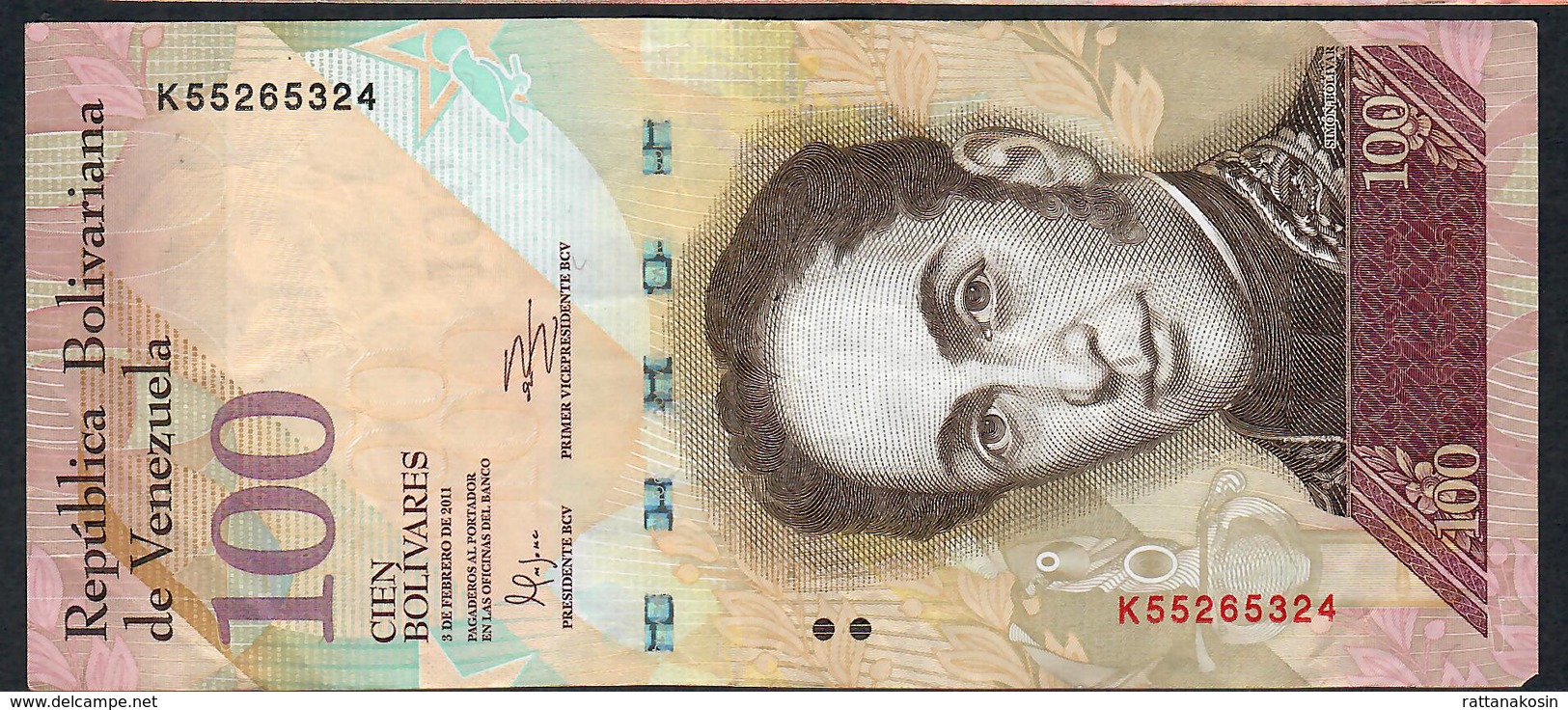 VENEZUELA P93d  100 BOLIVARES 2011  VF     NO P.h. - Venezuela