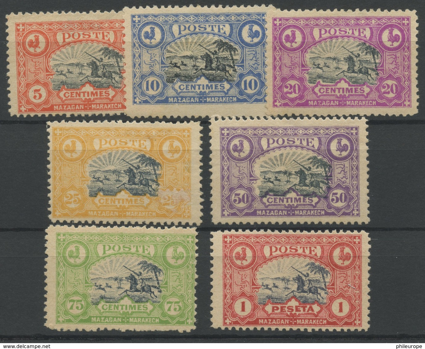 Maroc Postes Locales (1899) N 62 A 68 (charniere) - Locals & Carriers