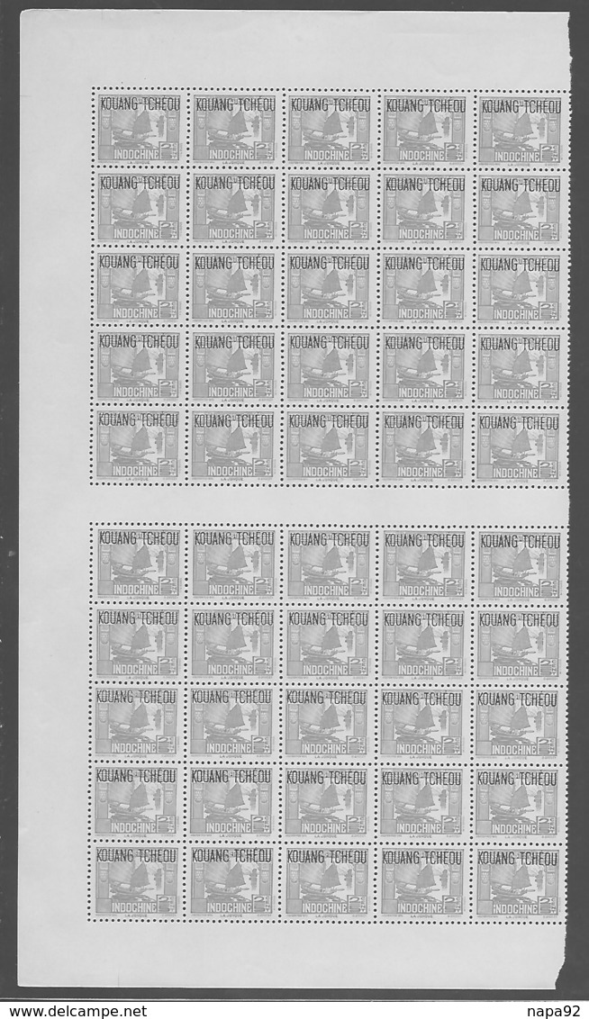 KOUANG-TCHEOU 1937 YT 99** - DEMIE-FEUILLE DE 50 TIMBRES - Neufs