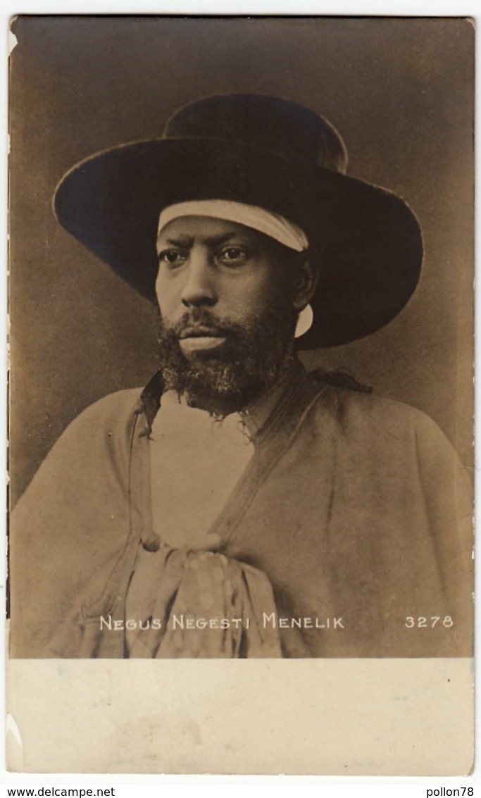 ETIOPIA - NEGUS NEGESTI MENELIK - Fu Imperatore D'Etiopia Dal 1889 Al 1913 - Vedi Retro - Formato Piccolo - Ethiopia