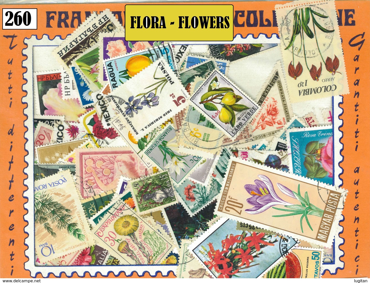 MIX DI 260 FRANCOBOLLI ASSORTITI SCELTI USATI FLORA 260 FLOWERS CANCELLED STAMPS - Altri & Non Classificati