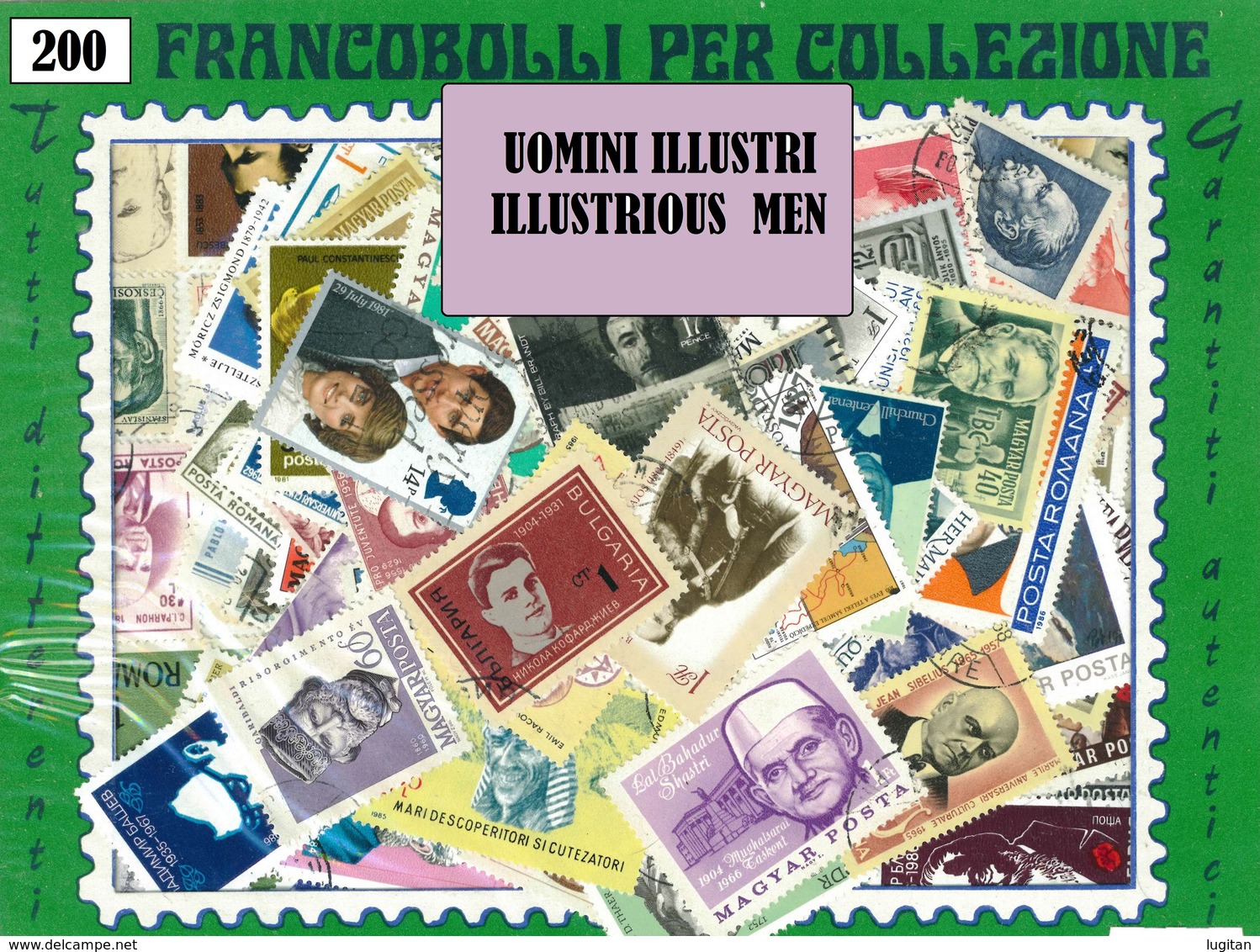 MIX DI 200 FRANCOBOLLI ASSORTITI SCELTI USATI UOMINI ILLUSTRI 200 ILLUSTRIOUS MEN CANCELLED STAMPS - Altri & Non Classificati