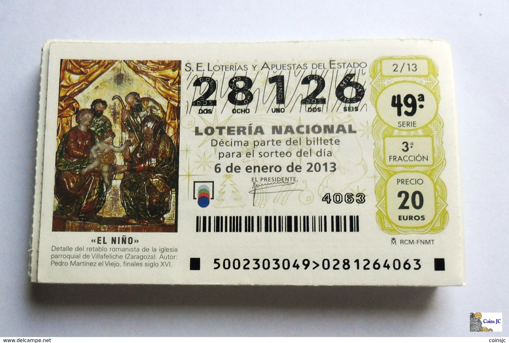 ESPAÑA - LOTERIA NACIONAL - AÑO 2013 Completo - 51 Décimos - Billetes De Lotería