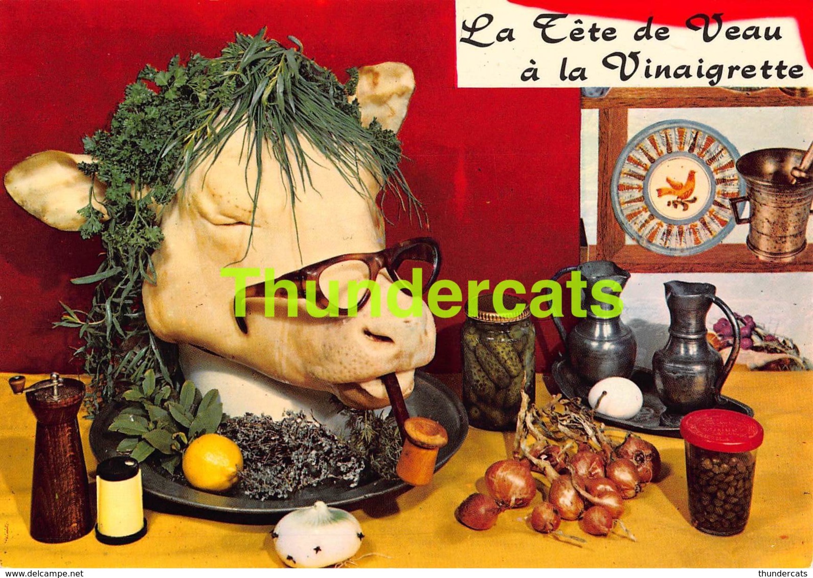 CPSM RECETTE EDITIONS LYNA No 80 LA TETE DE VEAU A LA VINAIGRETTE - Recettes (cuisine)