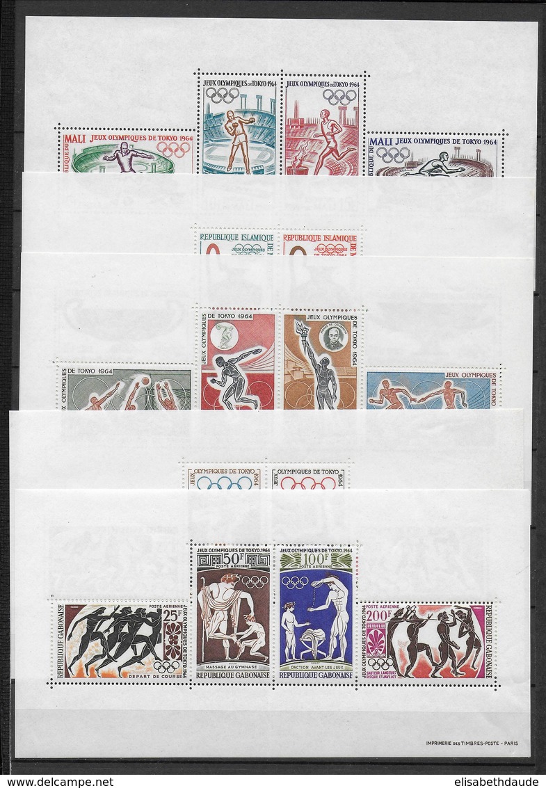 SERIE EXPRESSION FRANCAISE - 1964 - SERIE JEUX OLYMPIQUES TOKYO COMPLETE ** MNH - 45 VALEURS + 9 BLOCS - COTE = 282 EUR. - Non Classificati