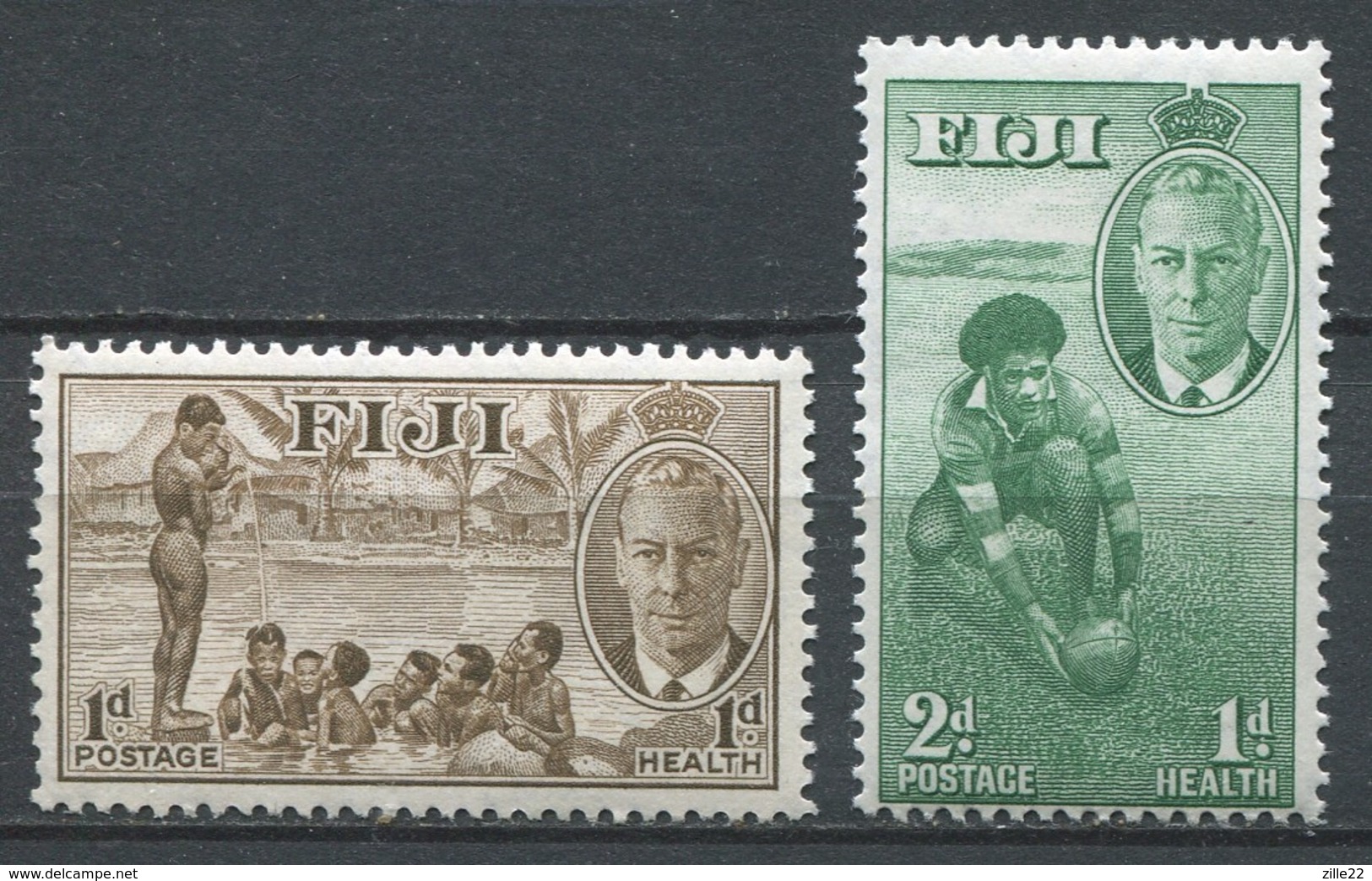 Fiji Fidschi-Inseln Mi# 120-1 Postfrisch MNH - Children, Rugby - Fiji (...-1970)