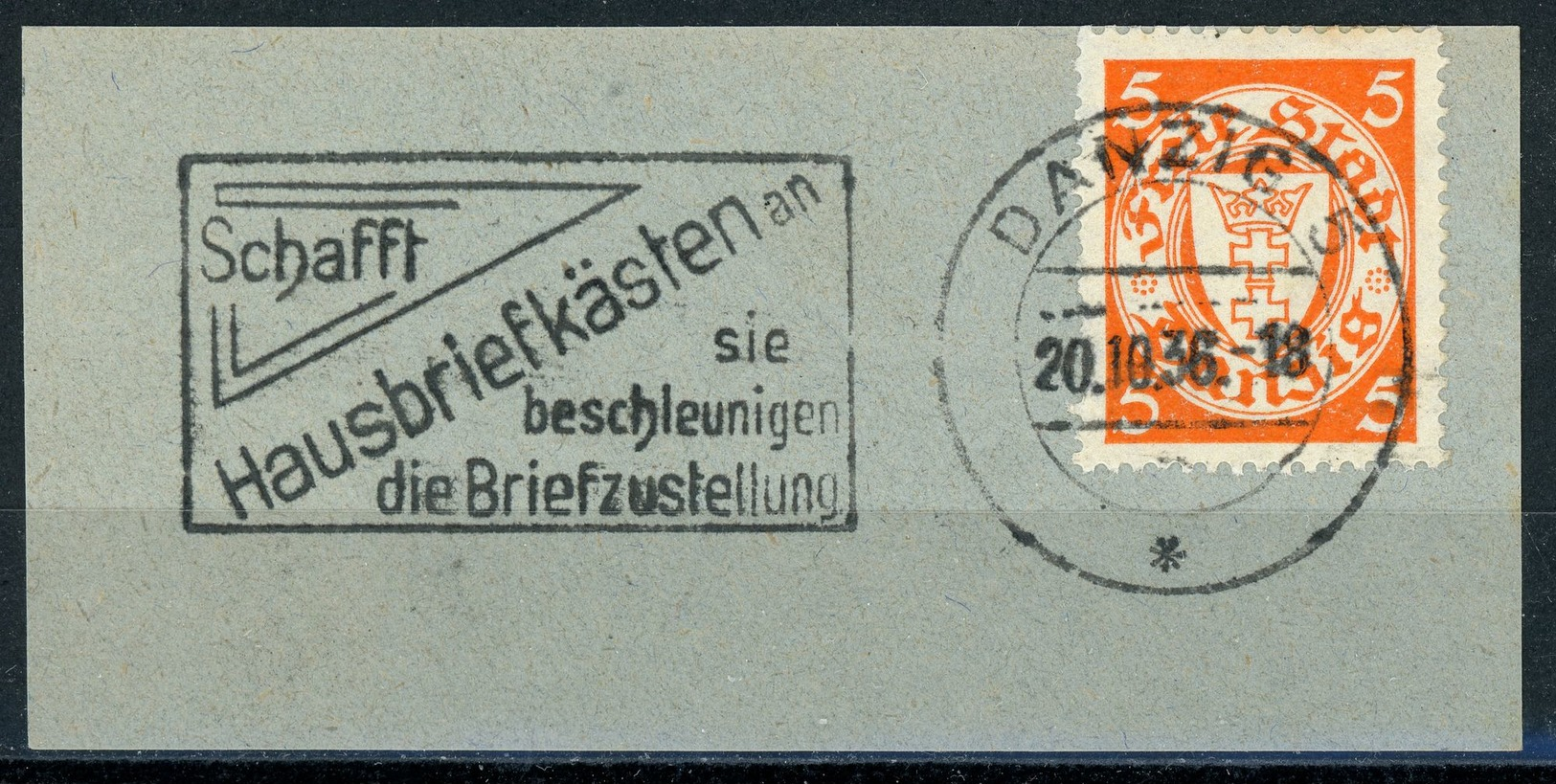 Nr. 193 Anlaßstempel "Schafft Hausbriefkästen An ... " Briefstück - Sonstige & Ohne Zuordnung