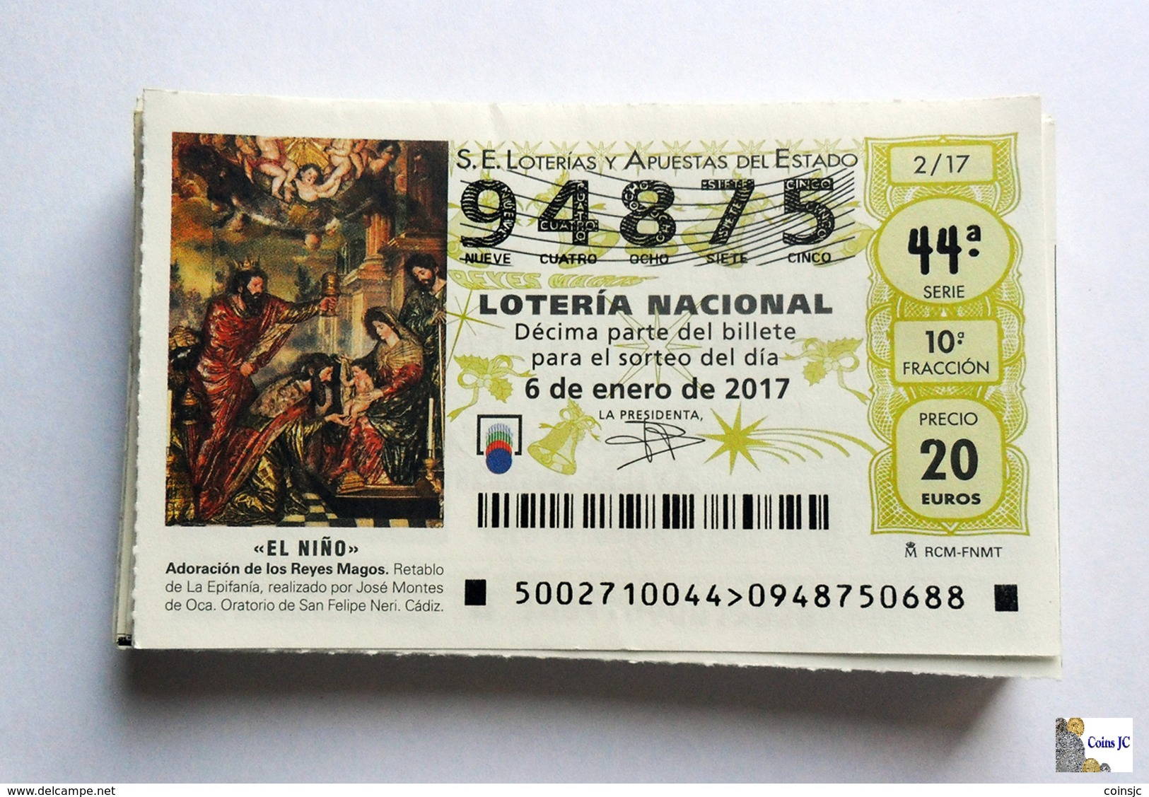 ESPAÑA - LOTERIA NACIONAL - AÑO:  2017 Completo - 51 Décimos - Billetes De Lotería